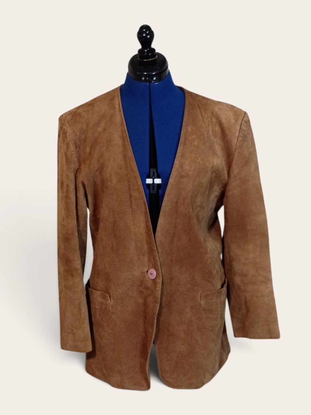 Saks Fifth Avenue Brown Suede Single-Button Blazer
